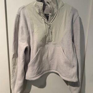 Lululemon Cream Quarter-Zip Fleece Top